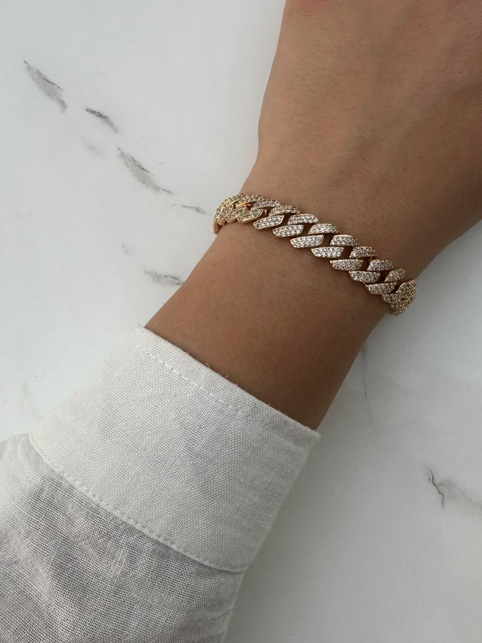 Cubic zircon chain bracelet