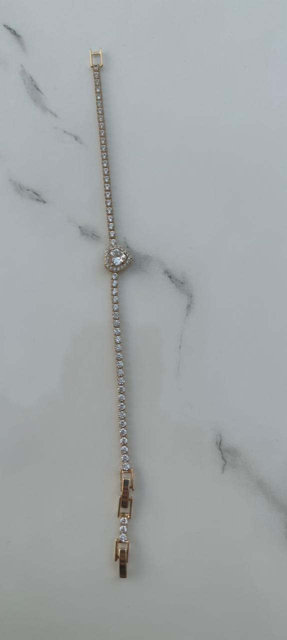 Heart silver tennis bracelet