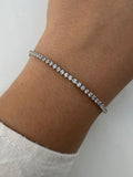 Thin silver tennis bracelet