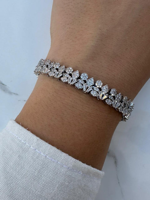 Multi stone silver bracelet