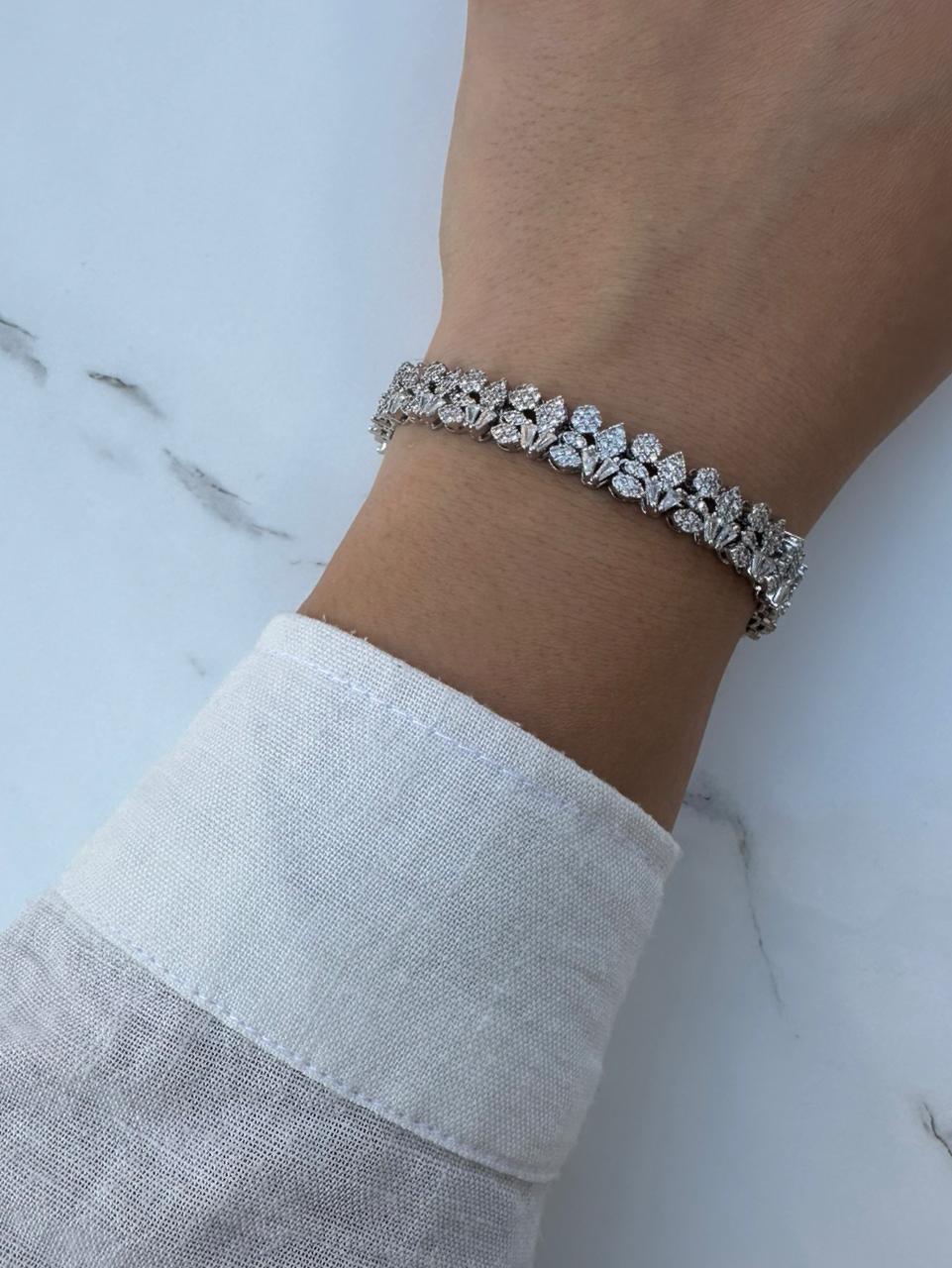 Multi stone silver bracelet