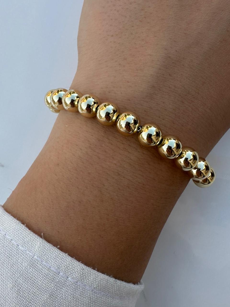 Beaded golden bracelet