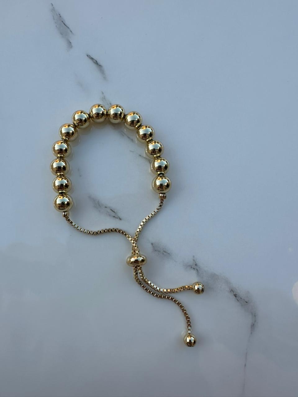 Beaded golden bracelet