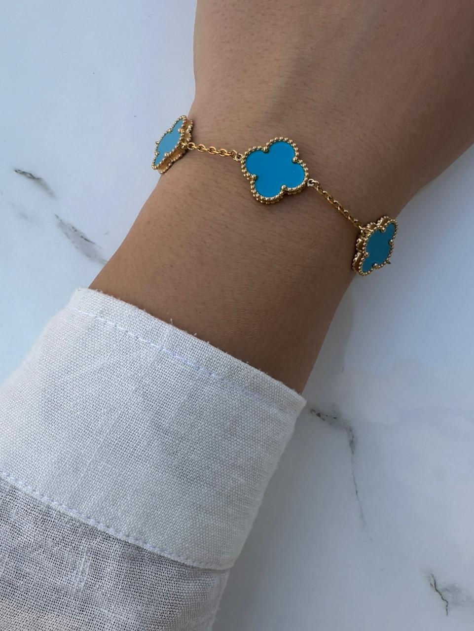 Baby blue gold van cleef bracelet