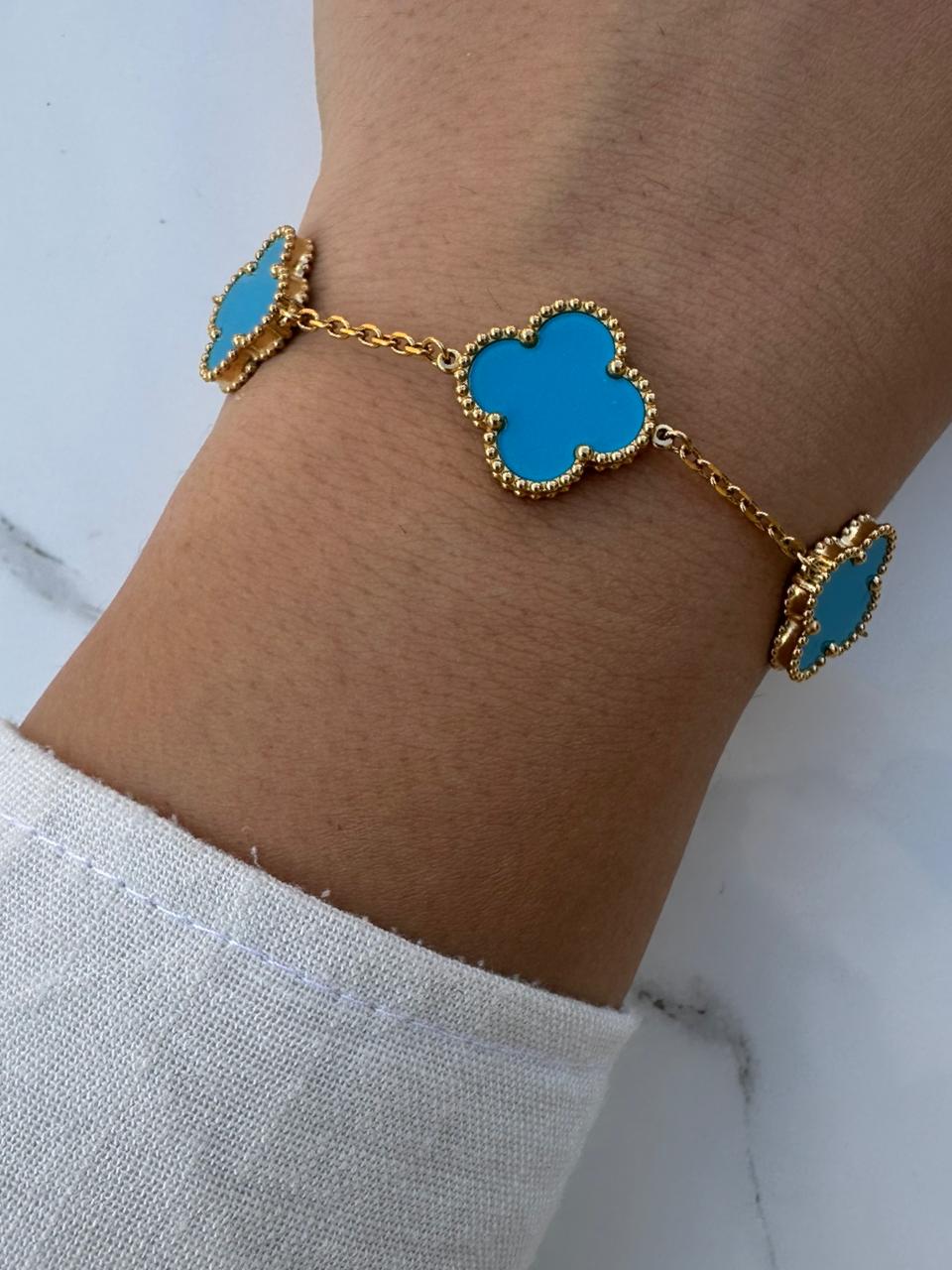 Baby blue gold van cleef bracelet