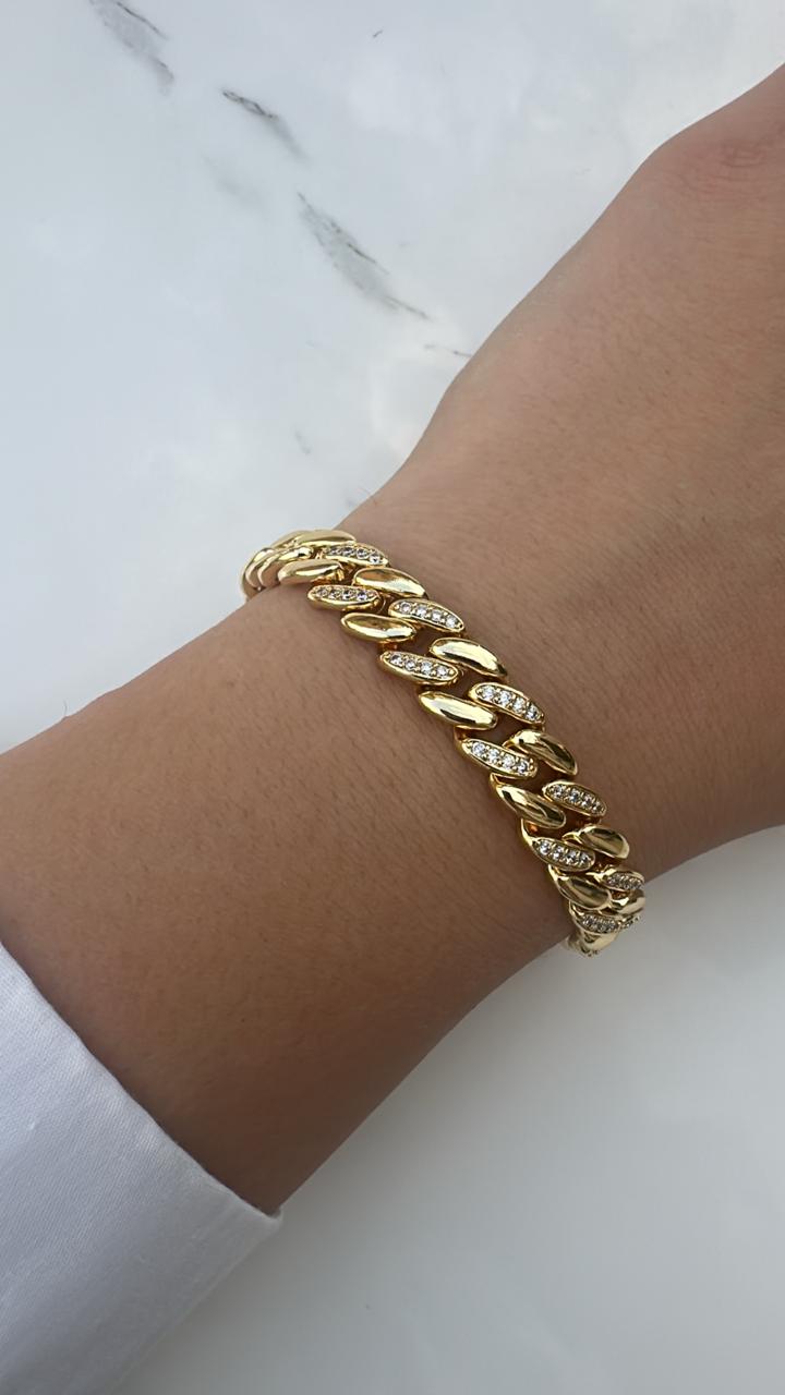 gold chain bracelet zircon