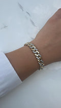 silver gold chain bracelet zircon