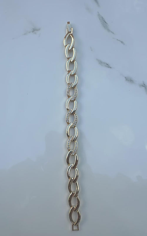 oval zircon chain