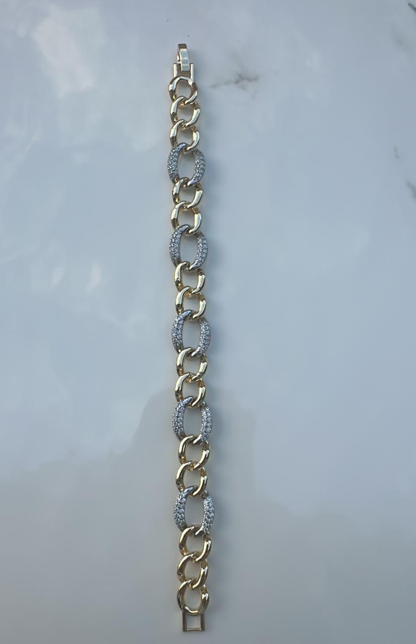 3 zircon chain bracelet