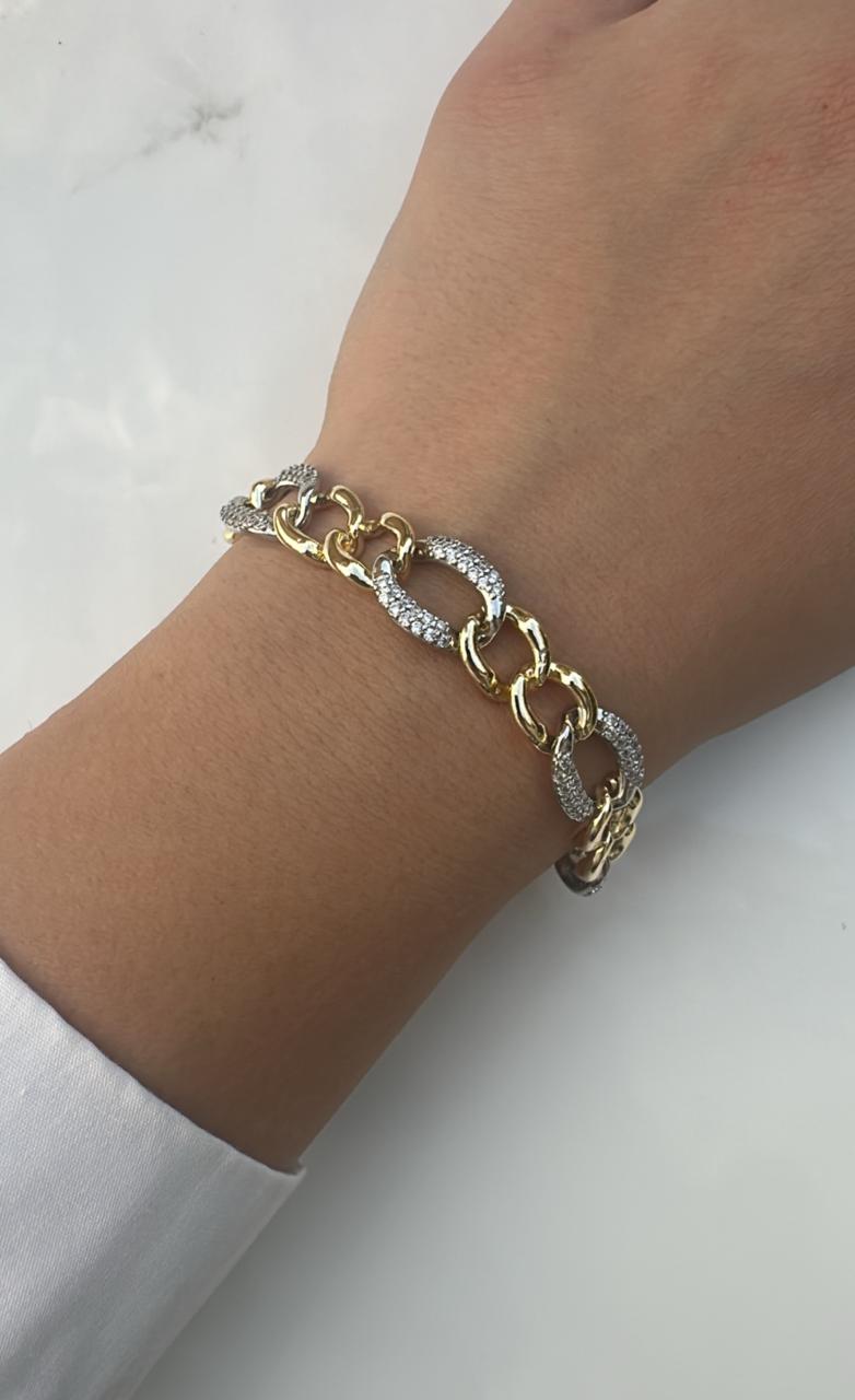3 zircon chain bracelet