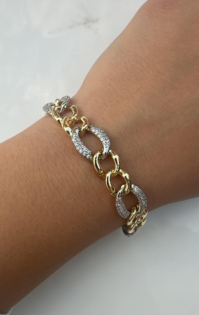 3 zircon chain bracelet