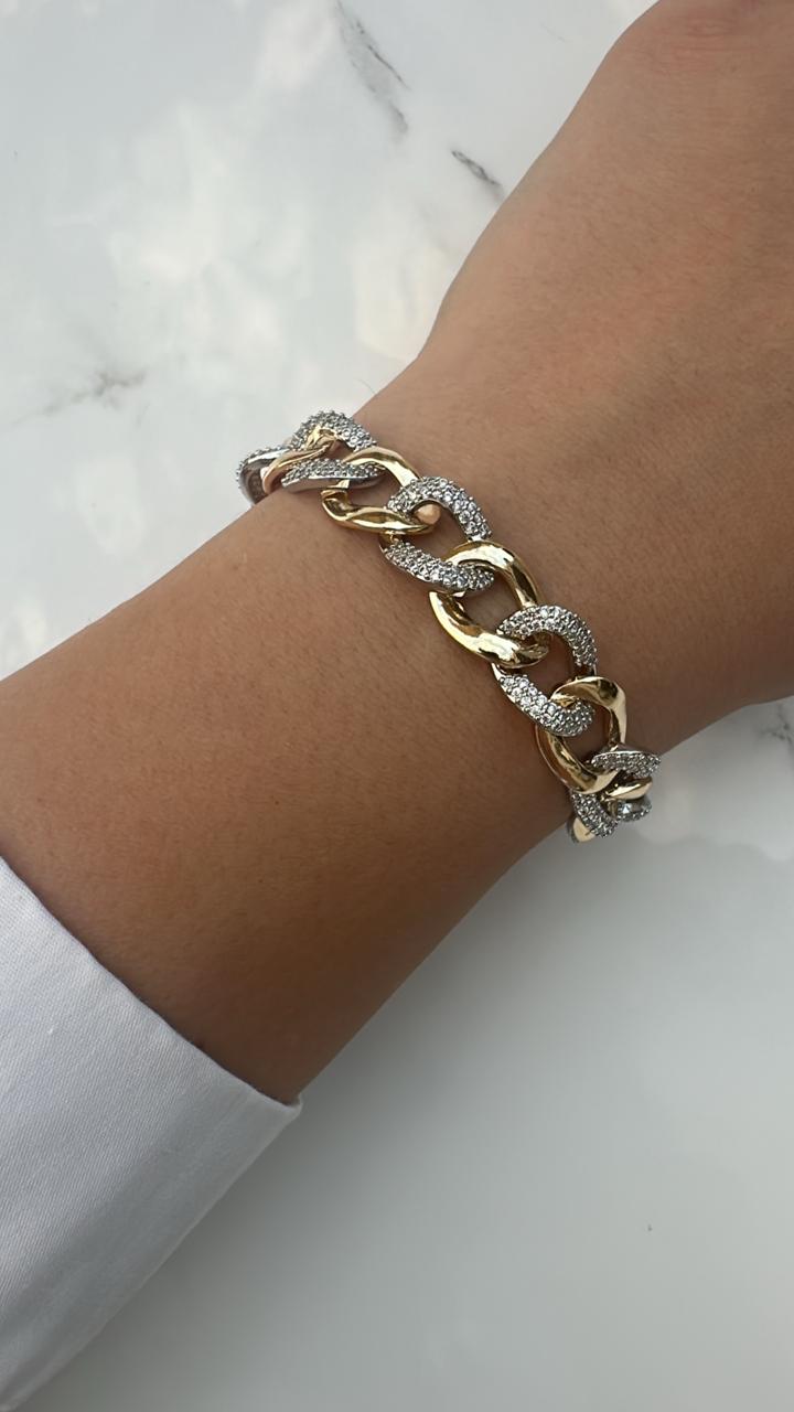 oval chain bracelet zircon
