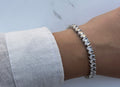 silver oval tennis bracelet
