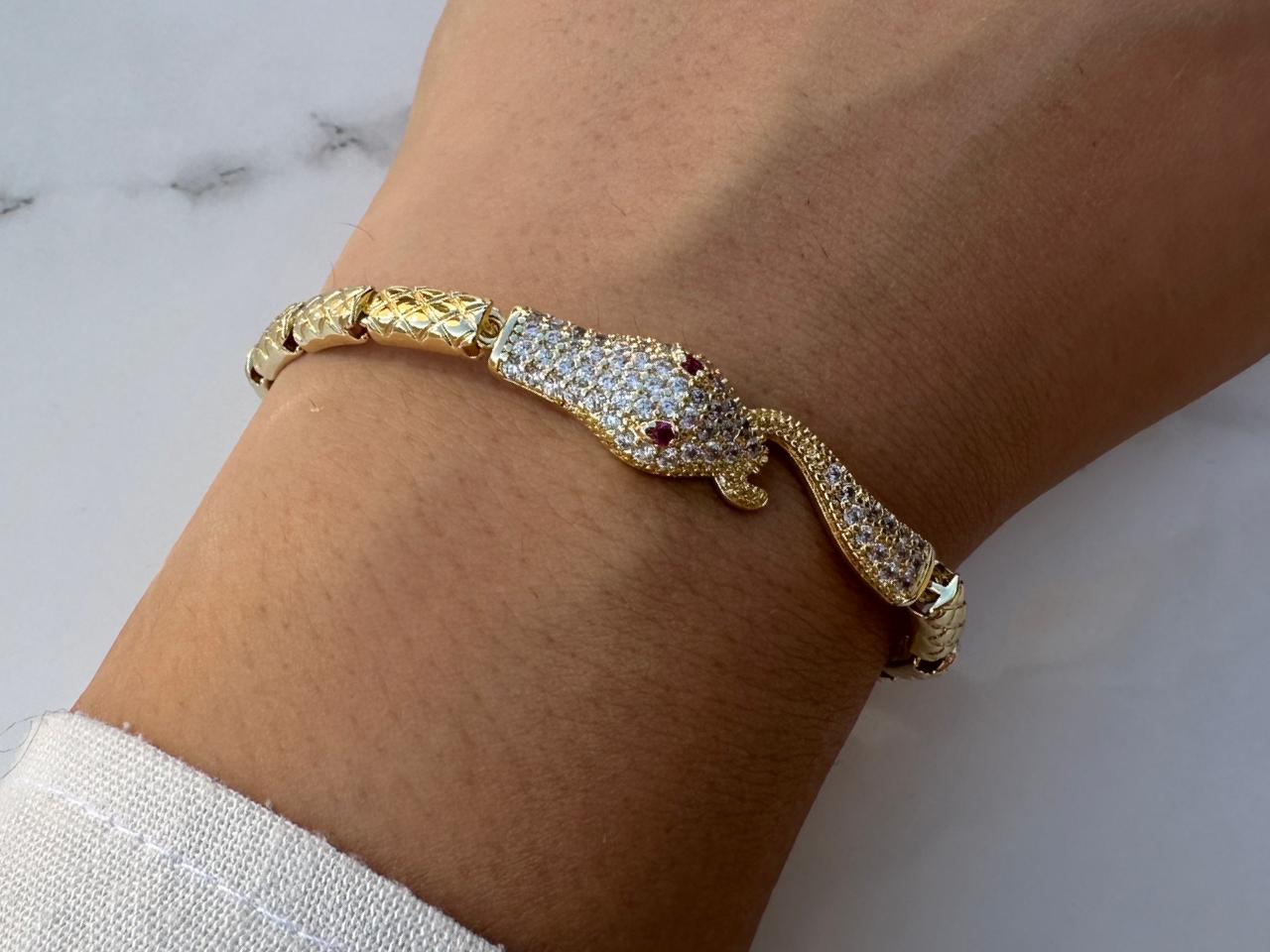 snake bracelet with zircon