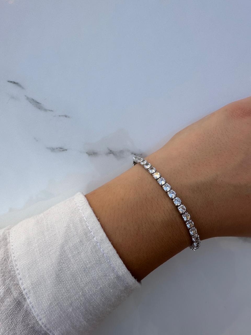 medium silver tennis bracelet