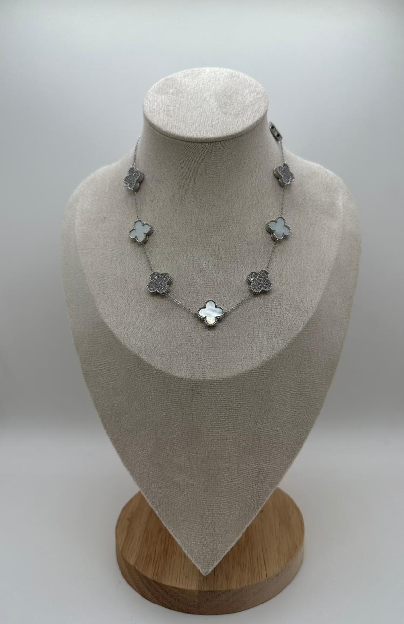 Two Color Vancleef Silver Necklace
