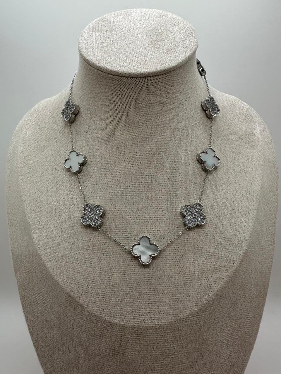 Two Color Vancleef Silver Necklace