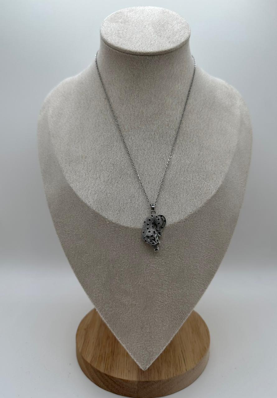 Leopard Silver Necklace