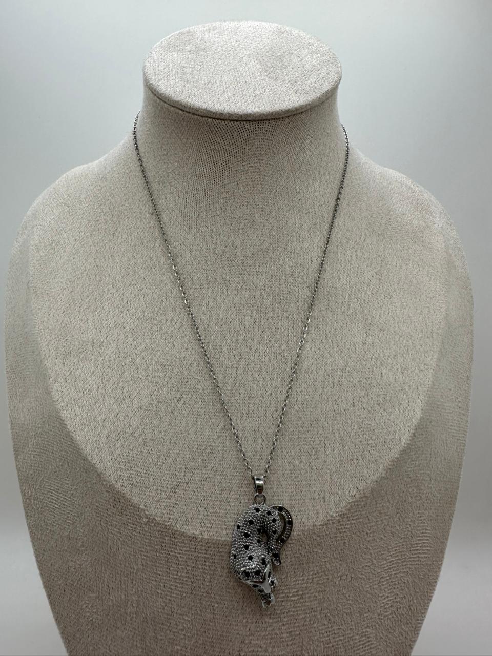 Leopard Silver Necklace