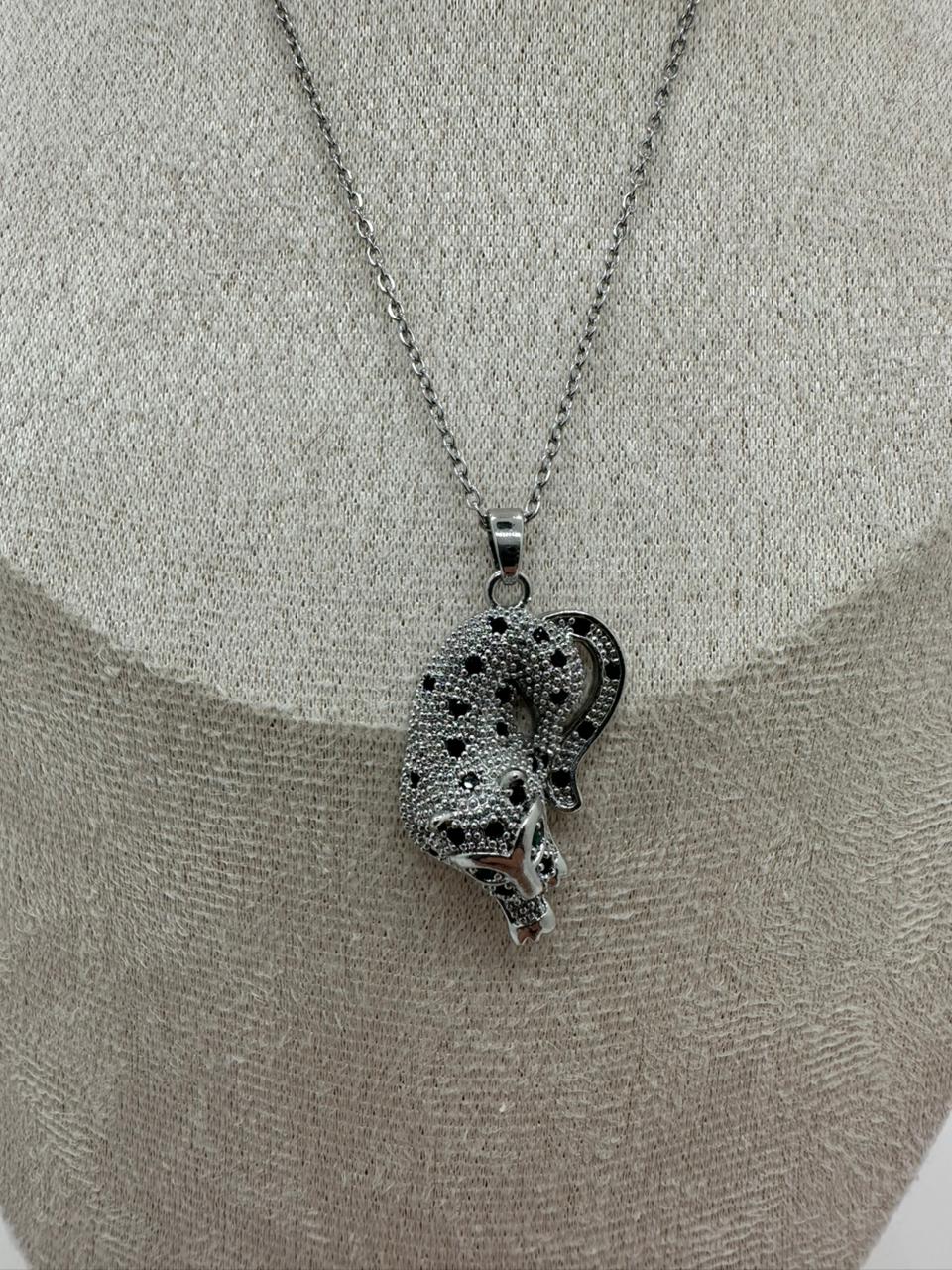 Leopard Silver Necklace