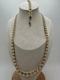 Unisex thick chain with print necklace