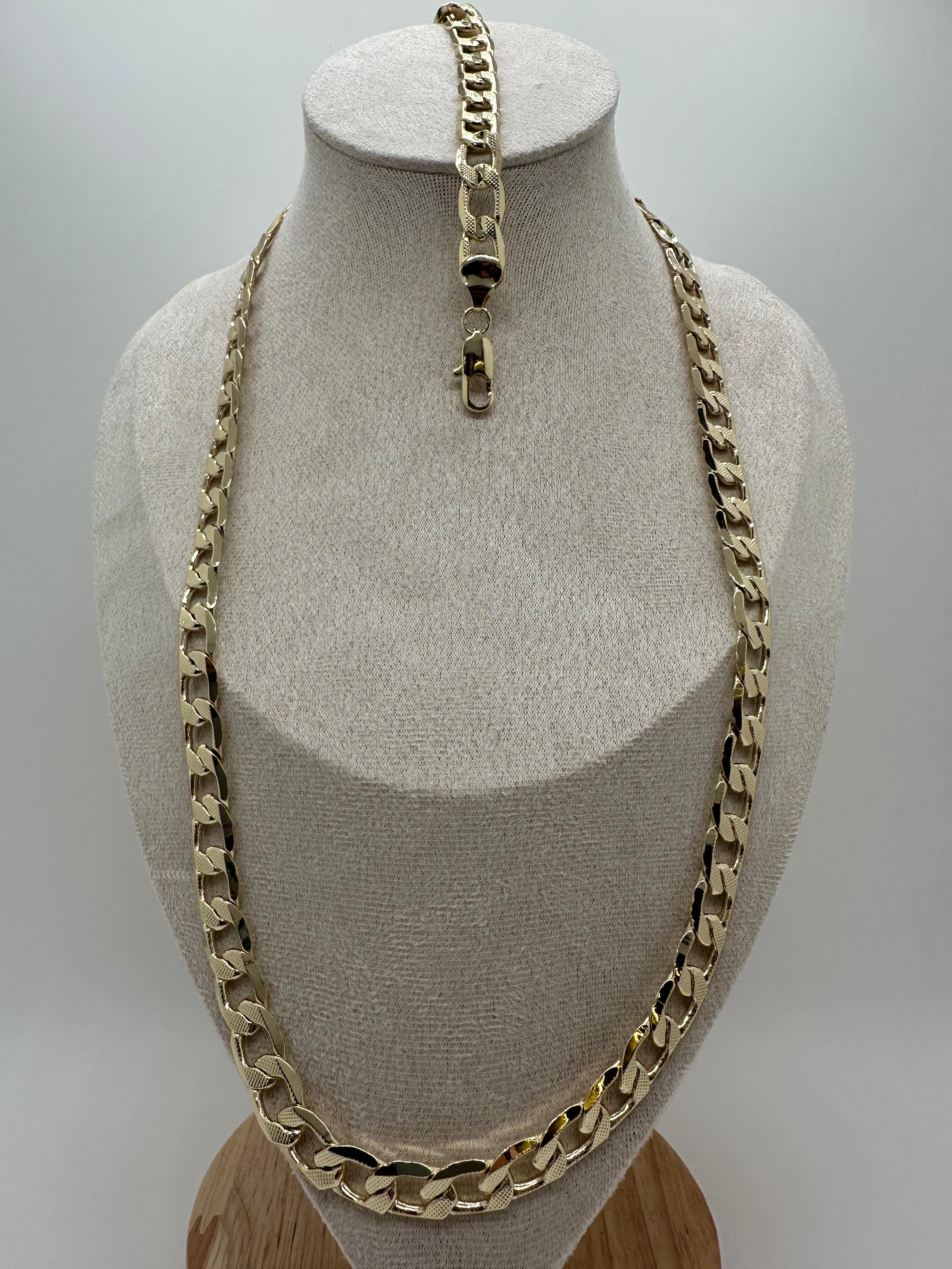 Unisex thick chain with print necklace